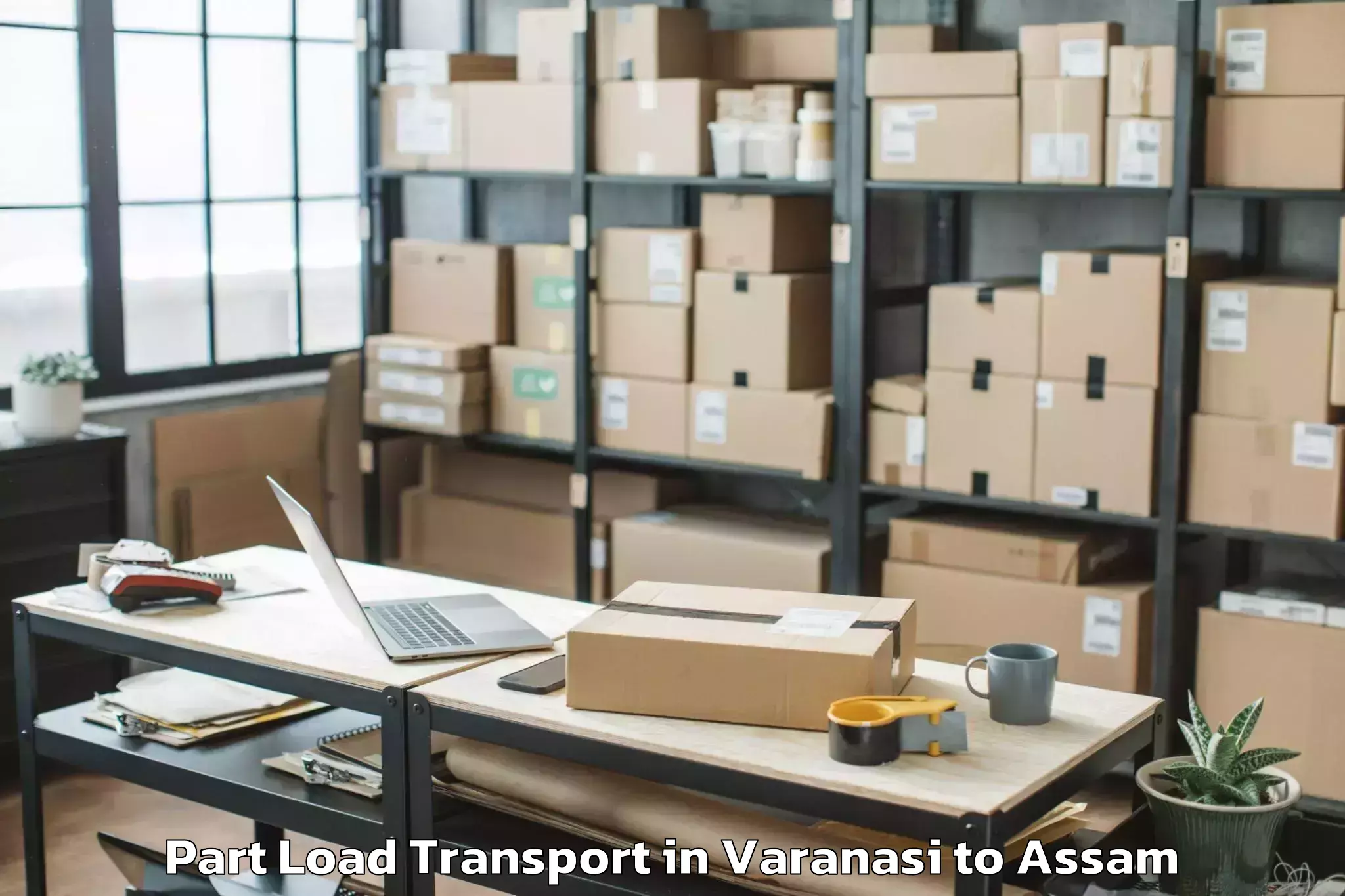 Trusted Varanasi to Fekamari Part Load Transport